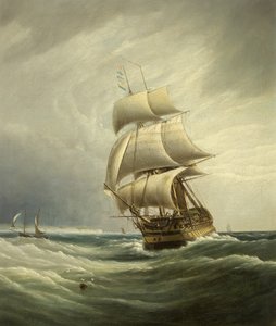 Navire à trois mâts avant le vent - Joseph Walter