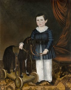 Garçon avec un cheval jouet, c.1845