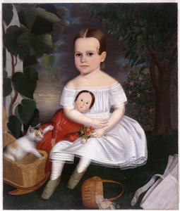 Portrait de petite fille de la Nouvelle-Angleterre par Joseph Whiting Stock