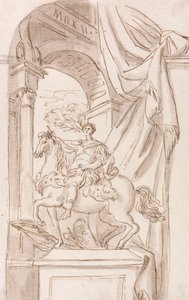 Étude de la statue de Charlemagne par Agostino Cornacchini, Basilique Saint-Pierre, Rome