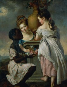 Une conversation entre filles, ou Deux filles avec leur servante noire, 1770