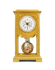 Régulateur de cheminée Louis XVI à remontage mensuel et temps solaire