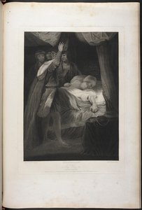 Deuxième partie du Roi Henri VI acte III scène III - Le roi Henri, Salisbury et Warwick ; le cardinal au lit