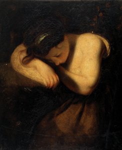 Fille endormie (huile sur toile)