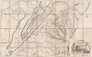 Carte de la partie la plus habitée de la Virginie par Fry et Jefferson - Joshua & Jefferson Peter Fry