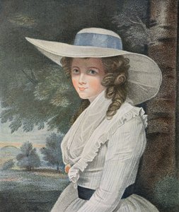 La très honorable comtesse Spencer (d.1831) gravée par Francesco Bartolozzi, publiée par E.M. Diemar, 1787 (gravure au pointillé)