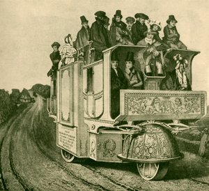 La voiture à vapeur de William Church circulant entre Londres et Birmingham
