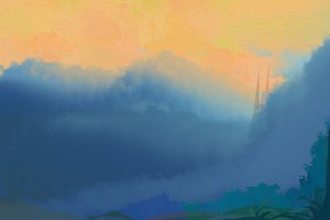 Flèches dorées dans la brume - Josie George
