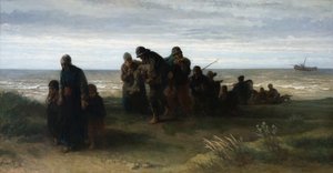 Pêcheurs portant un noyé, vers 1861