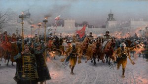 Départ de Wilanów de Jean III Sobieski et Marysienka, 1897 - Jozef Brandt