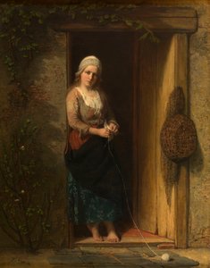 Ida, la fille du pêcheur sur le pas de la porte - Jozef Israëls