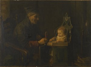 Vieil homme et bébé - Jozef Israëls