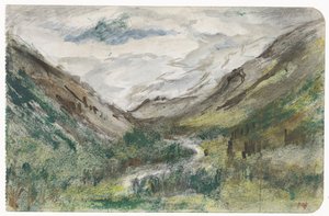 Vallée avec montagnes couvertes de végétation - Jozef Israëls
