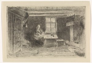 Intérieur avec mère et enfant - Jozef Israëls