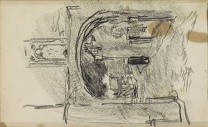 Rue vue à travers une porte