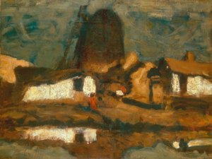 Paysage avec moulin à vent