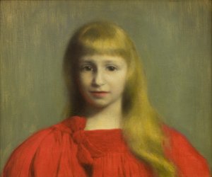 Petite fille en robe rouge - Jozef Pankiewicz