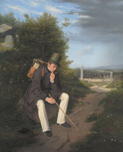 Un artiste se reposant au bord de la route