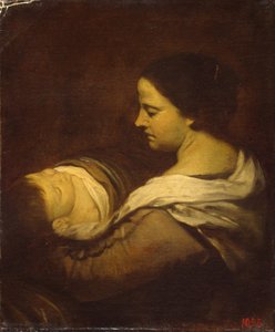 Femme avec enfant endormi