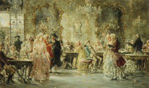 Figures Élégantes dans un Café Parisien