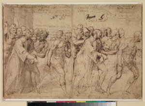Deux études pour "Saint Étienne conduit à son martyre" (recto) - Juan de Juanes