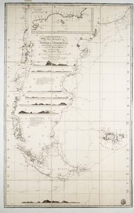 Carte du Chili, Patagonie, Terre de Feu et Îles Falkland, c.1798
