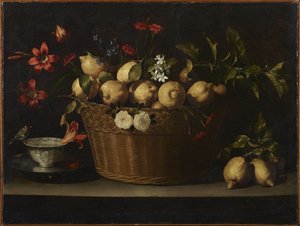 Nature morte avec des citrons dans un panier en osier, vers 1643-1649 - Juan de Zurbaran