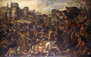 Achille confrontant Hector devant Troie - Juan de la Corte