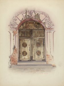 Porte et peinture murale, vers 1941