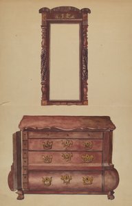 Tiroirs et miroir