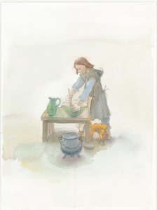 Un cuisinier médiéval préparant de la nourriture, 2004