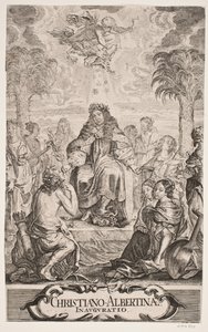 Le duc Christian Albrecht salué par Apollon et les neuf muses