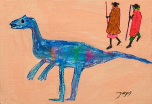 La marche tribale du dinosaure bleu