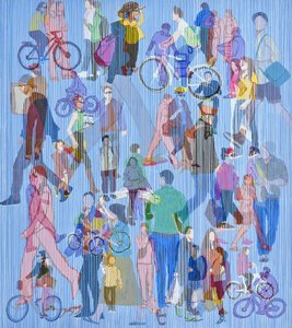 Foule urbaine dynamique