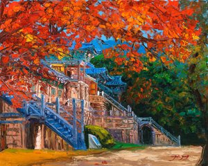 Un temple aux couleurs chatoyantes de l