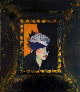 Belle Époque III -Dame avec chapeau de soie-