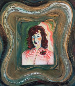 Dame avec une broche en cerise (Portrait)