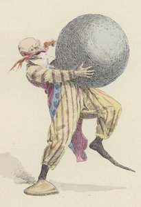 Clown tenant une grande balle