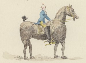 Clown sur un cheval de costume