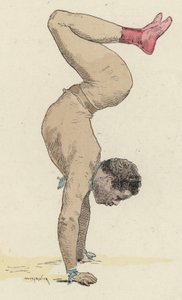 Gymnaste de cirque faisant un poirier