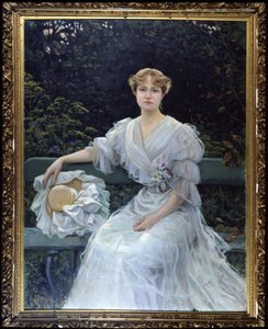 Portrait de Marguerite Durand - peinture de Jules Cayron