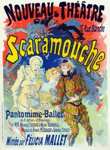 Art. Divertissement. Scaramouche, ballet par Félicia Mallet. Affiche par Jules Chéret, France, vers 1895 - Jules Cheret