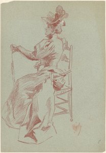 Dame élégante assise sur une chaise