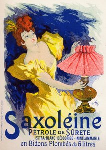 Science. Énergie. Saxoléine, huile pour lampe. Affiche par Jules Chéret, France