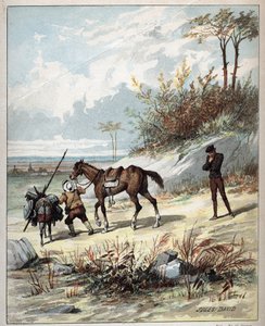 Don Quichotte et Sancho Panza - Illustration de Jules David (1808-1892) de Histoire de Don Quichotte - 1887 - par Miguel de Cervantes Saavedra (1547-1616) - Jules David