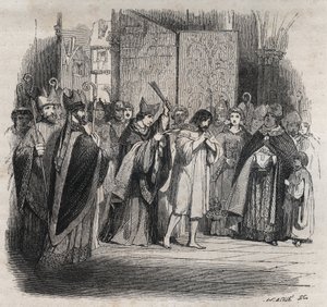 Pénitence de Raymond VI, comte de Toulouse - Le 22 juin 1209, Raymond VI comte de Toulouse, excommunié par le pape Innocent III (Milon légat du pape) pour ne pas avoir poursuivi les Cathares, accusé d