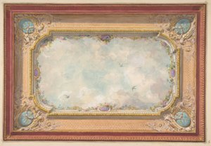 Conception pour un plafond avec un ciel en trompe-l