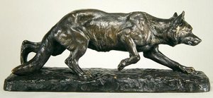 Loup accroupi
