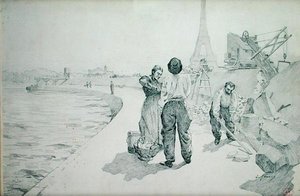 Vue des rives de la Seine, Paris - Jules Ernest Renoux