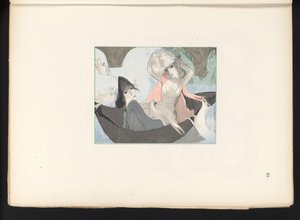 Deux figures féminines avec des oiseaux et un chien - Jules Germain